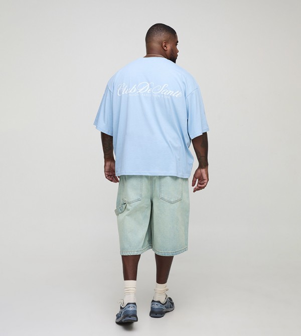 boohooMAN  - Light Blue Casual T-Shirts