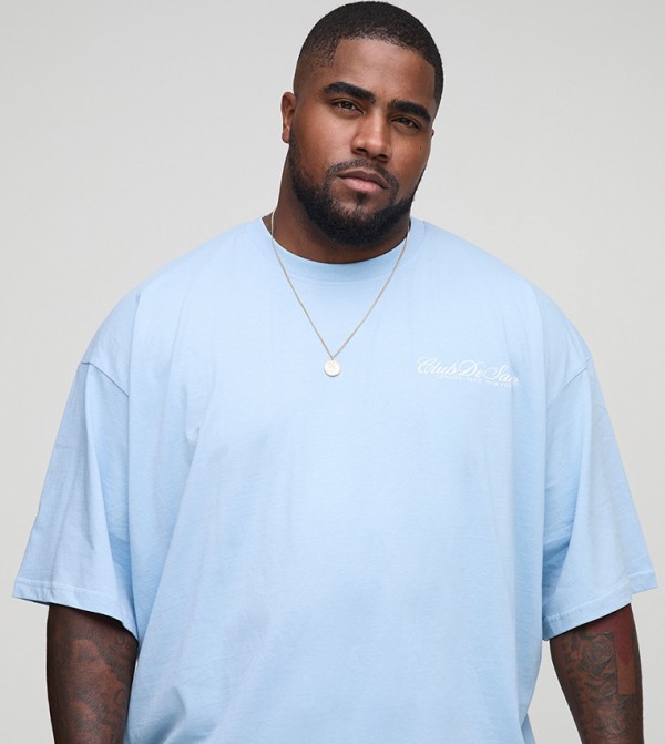boohooMAN  - Light Blue Casual T-Shirts