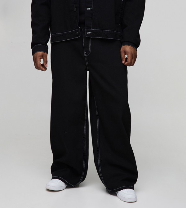 boohooMAN boohooMAN - Black Relaxed Jeans