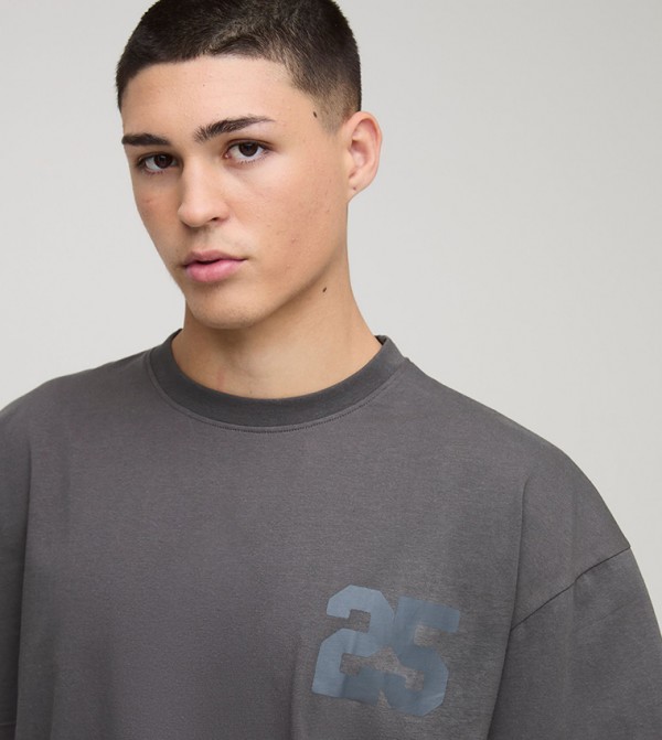 boohooMAN  - Grey Round Neck T-Shirts