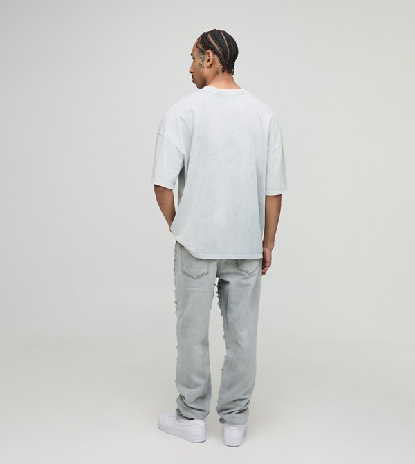 boohooMAN  - LIGHT GREY Slim Jeans