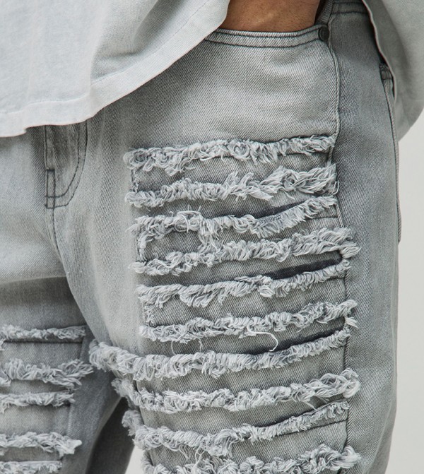 boohooMAN  - LIGHT GREY Slim Jeans