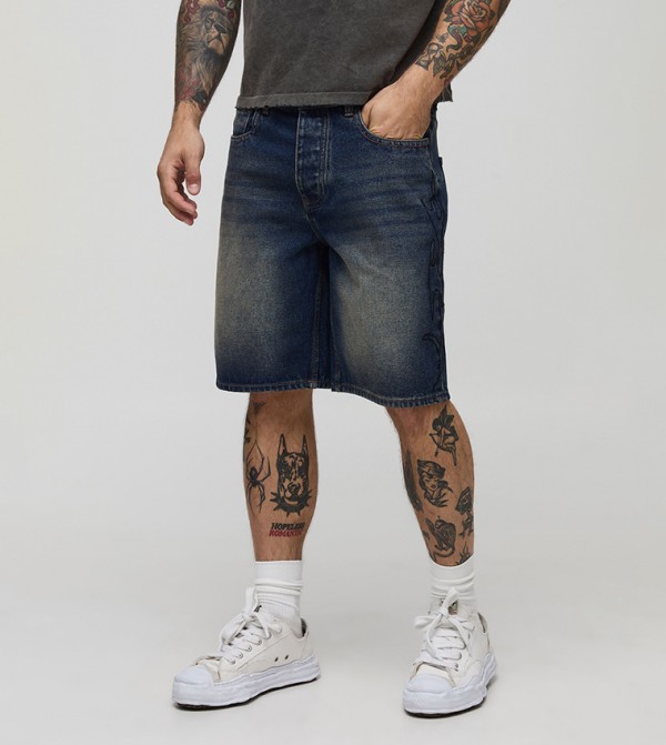 boohooMAN  - Blue Denim shorts