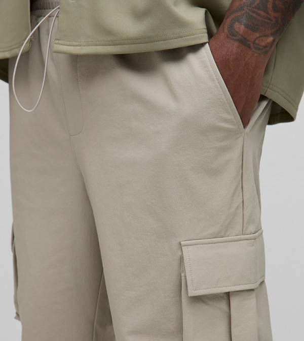 boohooMAN  Pants & Chinos - Beige Cargos
