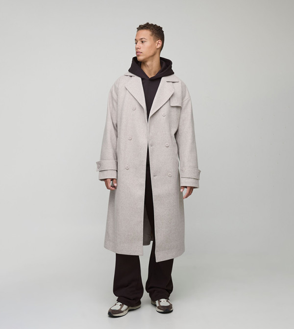 boohooMAN  Overcoats - STONE Overcoats