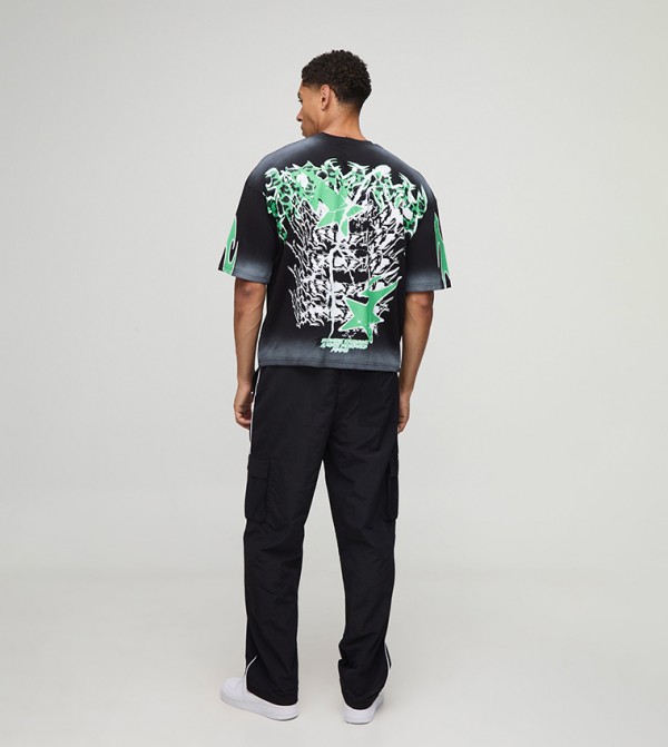 boohooMAN  Pants & Chinos - Black Cargos