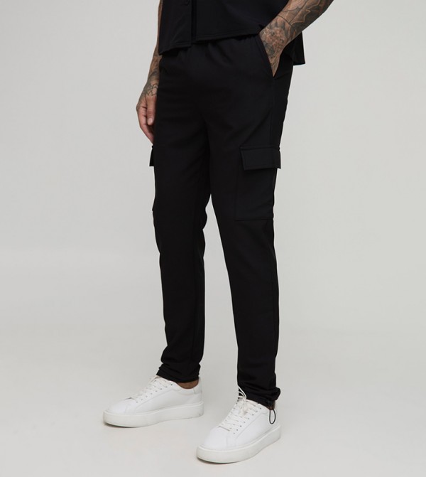 boohooMAN  Cargos - Black Cargos