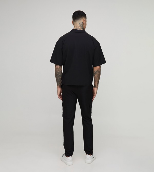 boohooMAN  Cargos - Black Cargos