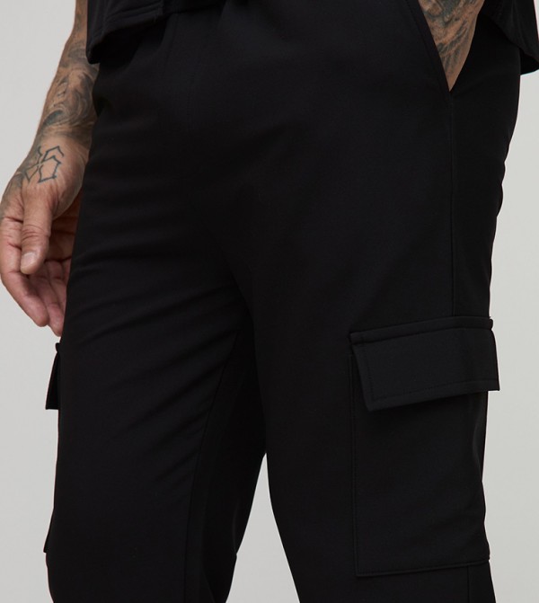 boohooMAN  Cargos - Black Cargos