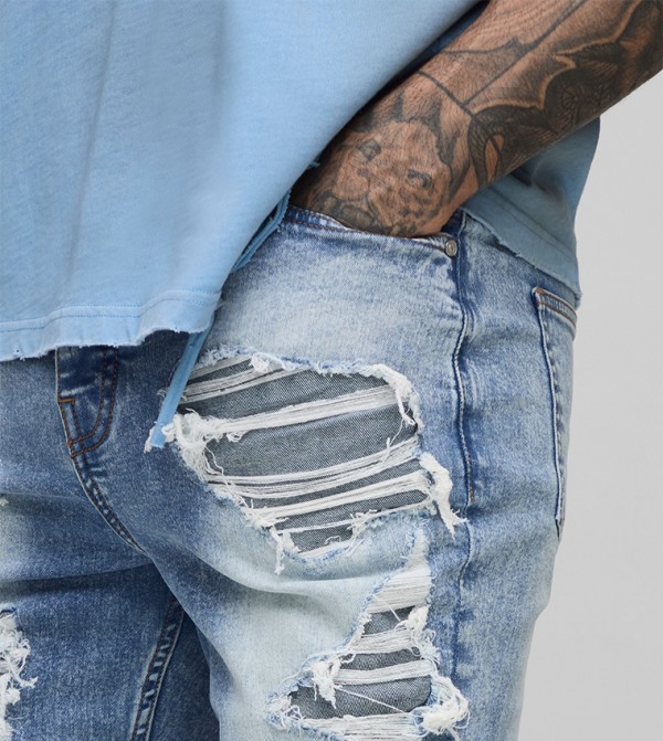 boohooMAN  - Blue Skinny Jeans