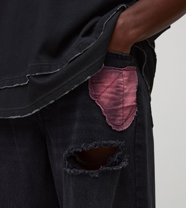 boohooMAN  - Black Relaxed Jeans