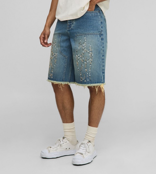 بوهو مان  شورتات - أزرق فاتح Denim shorts