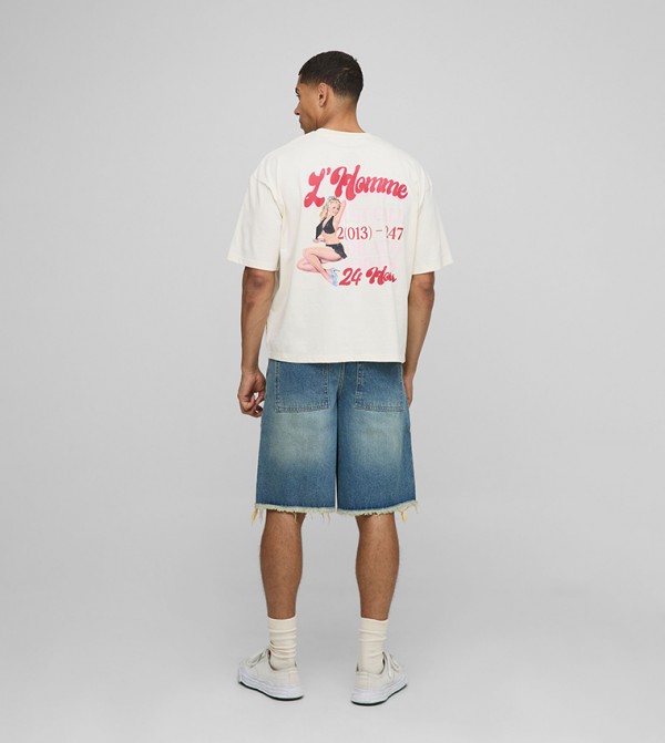 بوهو مان  شورتات - أزرق فاتح Denim shorts