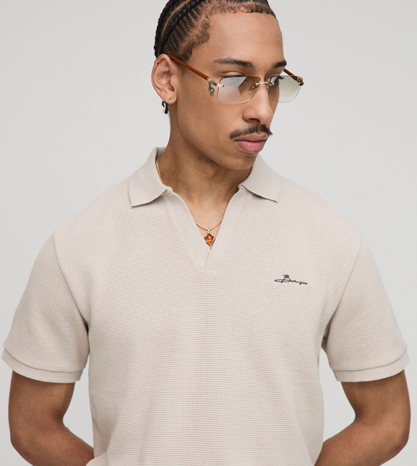 boohooMAN  - Taupe Polo T-shirts