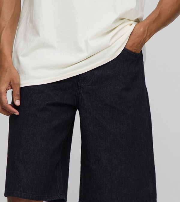 boohooMAN  Shorts - Black Denim shorts