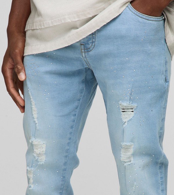 boohooMAN  - Blue Skinny Jeans