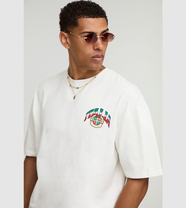 boohooMAN  - Ecru Casual T-Shirts