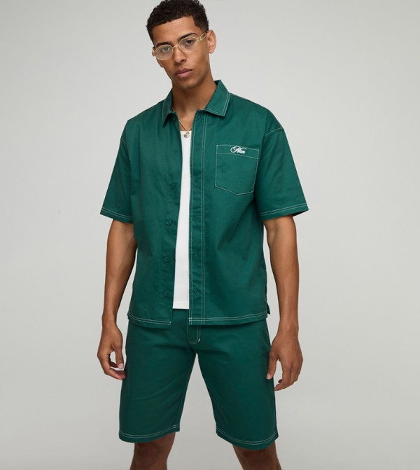 boohooMAN  Shorts - Green Casual Shorts