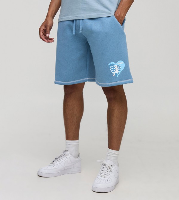 boohooMAN  Shorts - Blue Casual Shorts