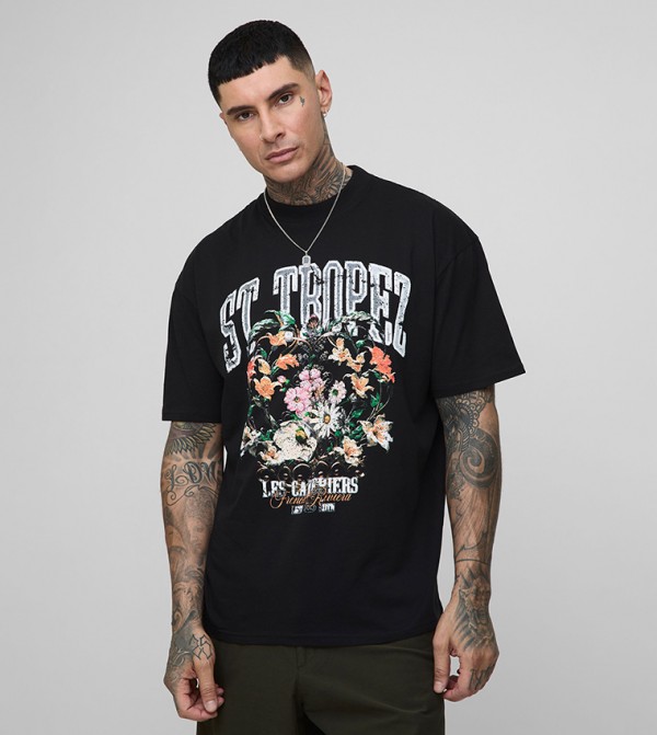 boohooMAN  - Black Round Neck T-Shirts