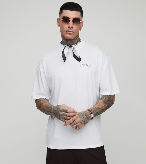boohooMAN  - White Casual T-Shirts