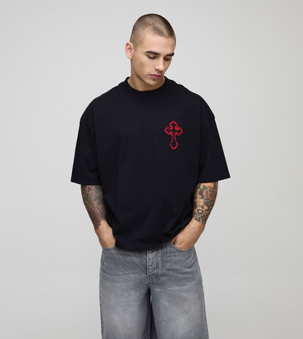boohooMAN  - Black Round Neck T-Shirts