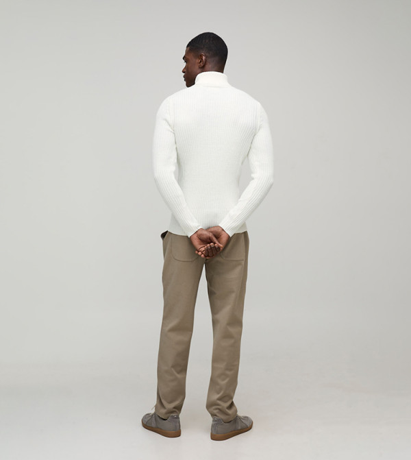 بوهو مان  سترات بياقة السلحفاة  - أبيض  Turtle neck Sweaters