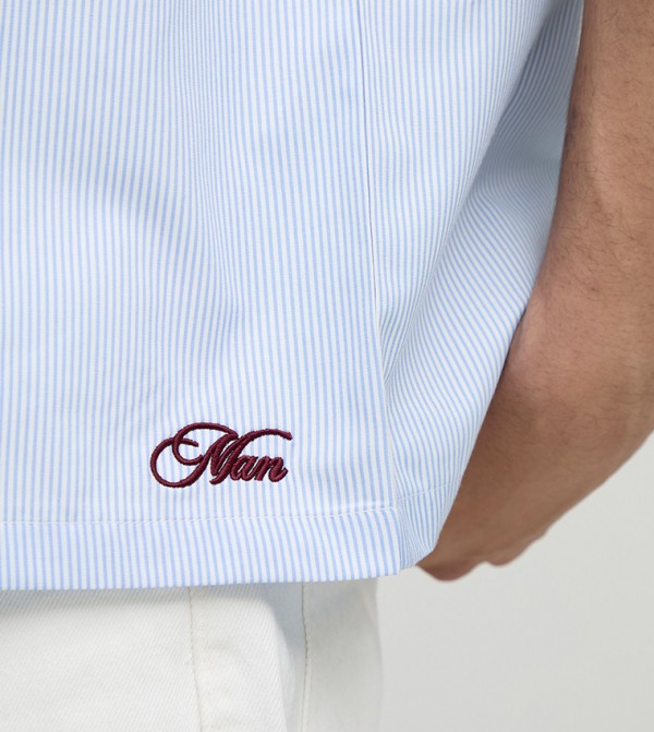 بوهو مان  قمصان - أزرق قميص كاجوال 