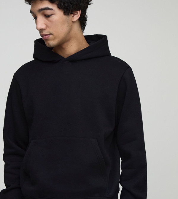 boohooMAN  Clothing - Black Hoodies