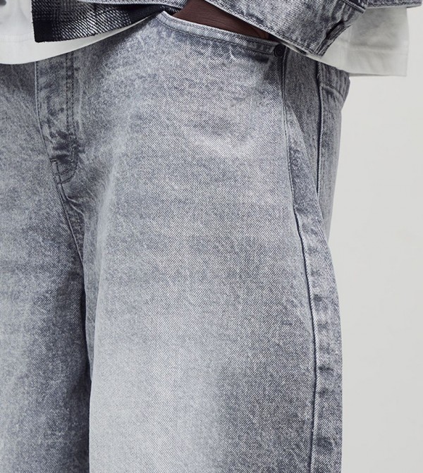 boohooMAN  Jeans - Grey Relaxed Jeans