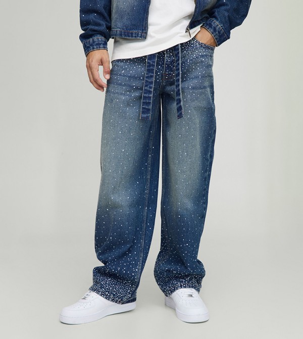 boohooMAN  - Blue Relaxed Jeans