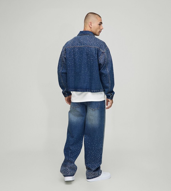 boohooMAN  - Blue Relaxed Jeans