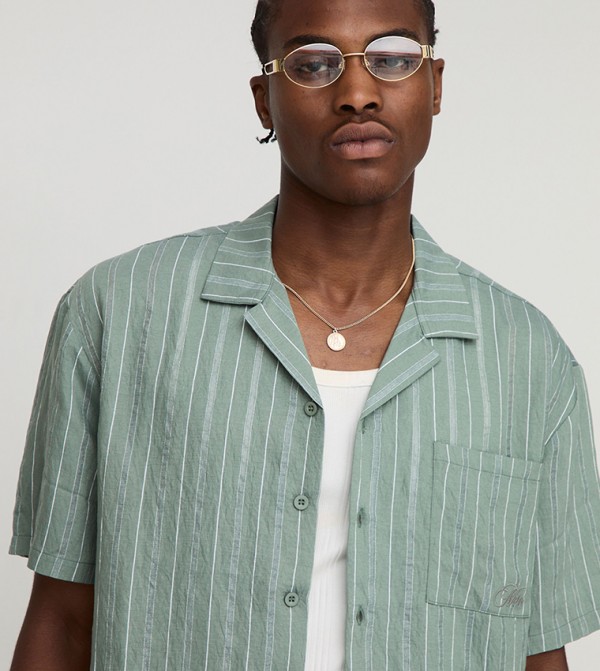 بوهو مان  قمصان - أخضر Short Sleeves