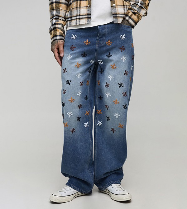 boohooMAN  - Blue Relaxed Jeans
