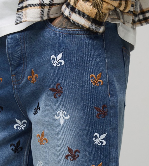 boohooMAN  - Blue Relaxed Jeans