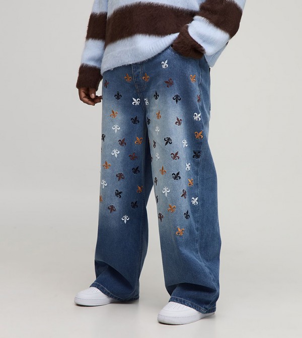 boohooMAN  - Blue Relaxed Jeans