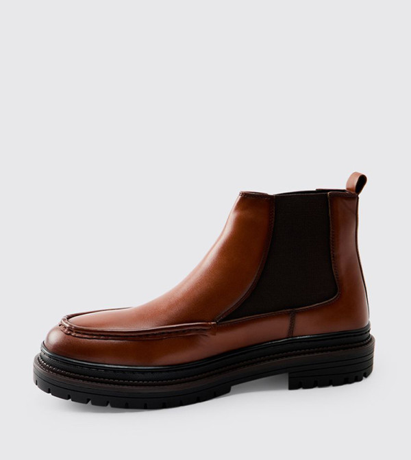 بوهو مان أبوات - بني Chelsea Boots