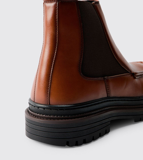 بوهو مان أبوات - بني Chelsea Boots