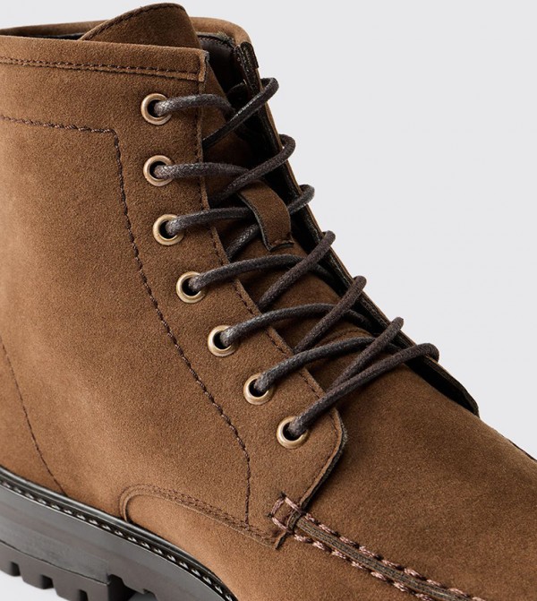 boohooMAN Shoes - Brown Lace up Boots