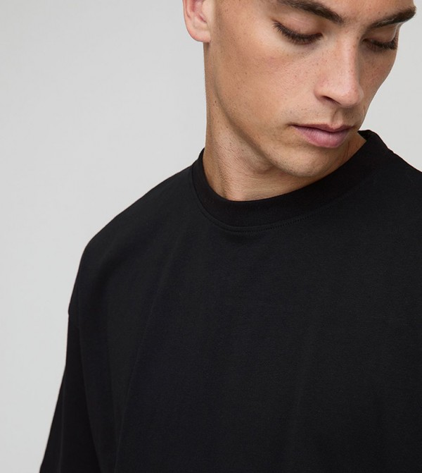 boohooMAN boohooMAN - Black Round Neck T-Shirts