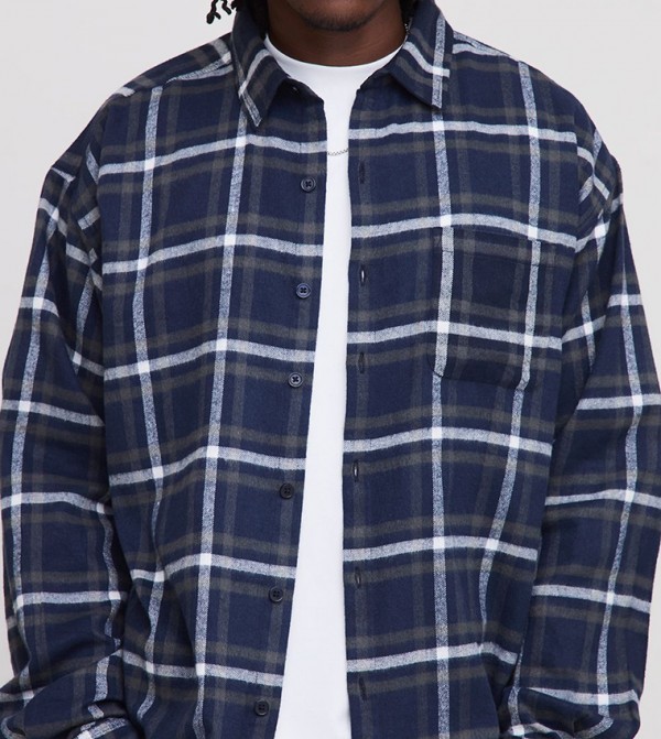 boohooMAN  - NAVY BLUE Casual Shirts