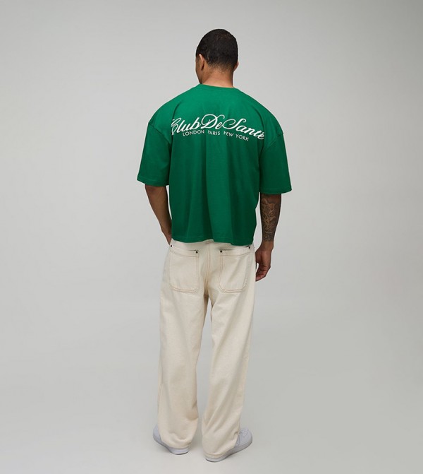 boohooMAN  - Green Round Neck T-Shirts