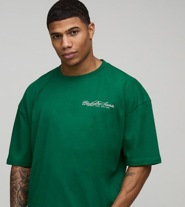 boohooMAN  - Green Round Neck T-Shirts