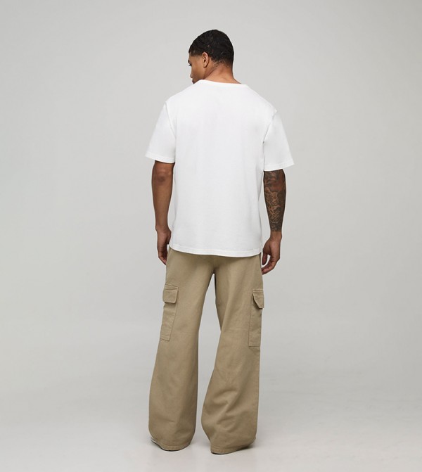 boohooMAN Cargos - Taupe Cargos