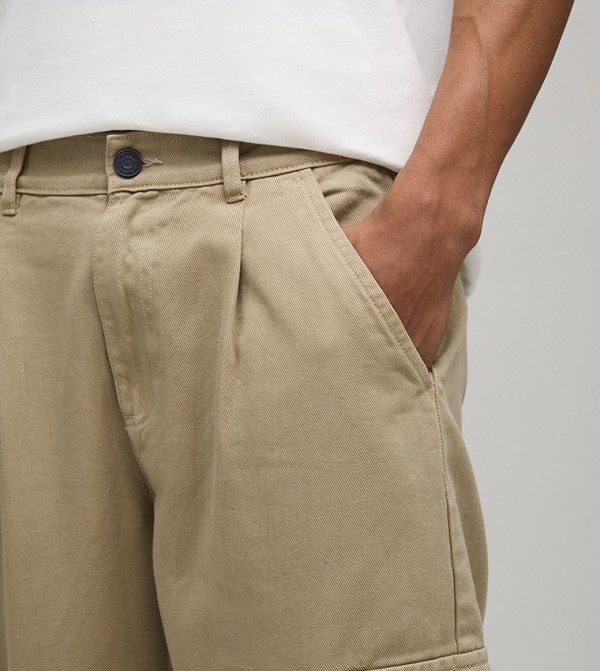 boohooMAN Cargos - Taupe Cargos