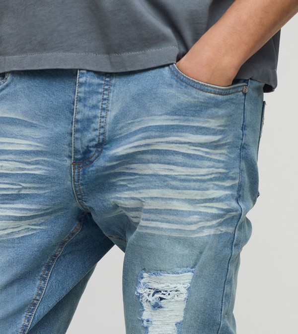 boohooMAN  - Blue Skinny Jeans