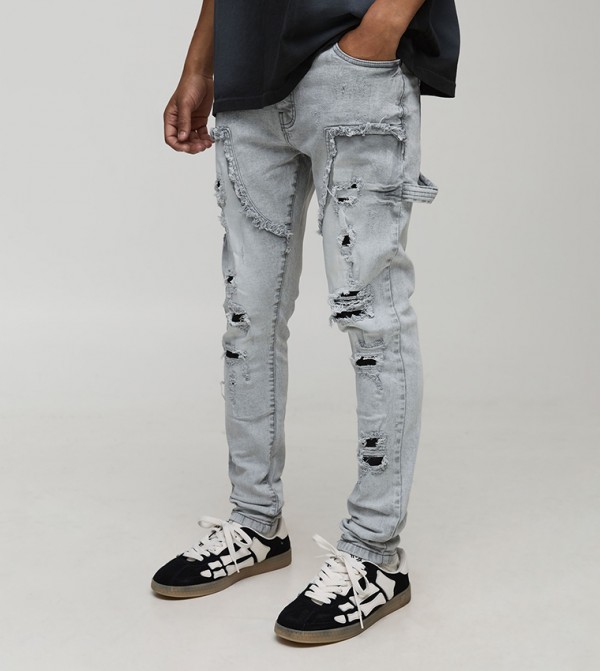 boohooMAN Skinny Jeans - Grey Skinny Jeans