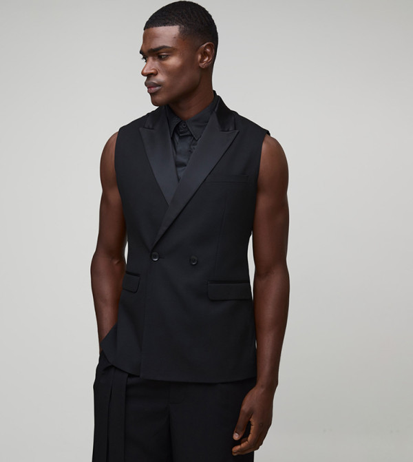 boohooMAN  Waistcoats - Black Waistcoats