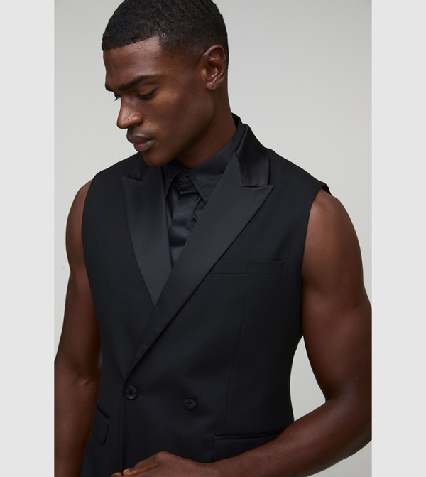 boohooMAN  Waistcoats - Black Waistcoats