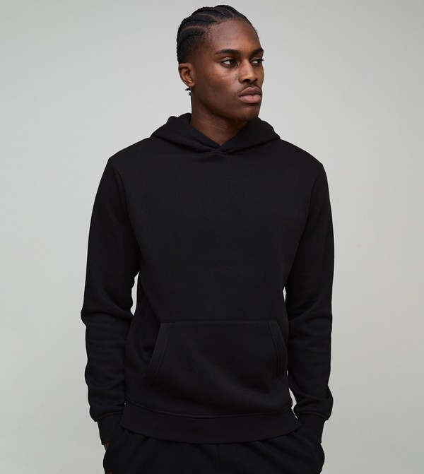 boohooMAN  Clothing - Black Hoodies